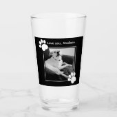 Foto van Schattige Talking Dog Paws en Bericht Zwa Glas (Voorkant)