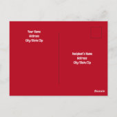 Foto van Schattige Talking Dog Red Christmas Briefkaart (Achterkant)