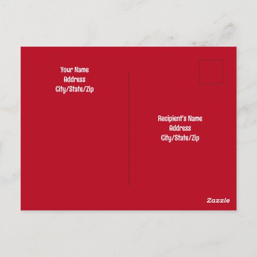 Foto van Schattige Talking Dog Red Christmas Briefkaart (Achterkant)