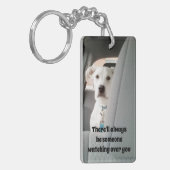Foto van Schattige White Dog Watching Over You Gua Sleutelhanger (Voorkant Links)
