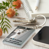 Foto van Schattige White Dog Watching Over You Gua Sleutelhanger (Voorkant Rechts)