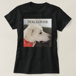 Foto van Schattige White Puppy Dog Black T-shirt