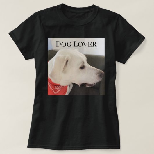 Foto van Schattige White Puppy Dog Black T-shirt (Design voorkant)