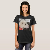 Foto van Schattige White Puppy Dog Black T-shirt (Voorkant volledig)