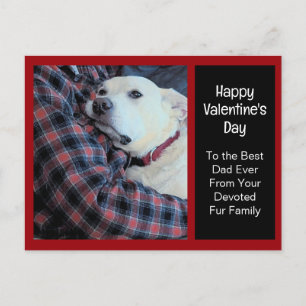 Foto van Schattigee hond die papa Valentijnsdag kn Feestdagenkaart