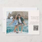 Foto van schelpen kuststrand bruiloft save the date (Achterkant)