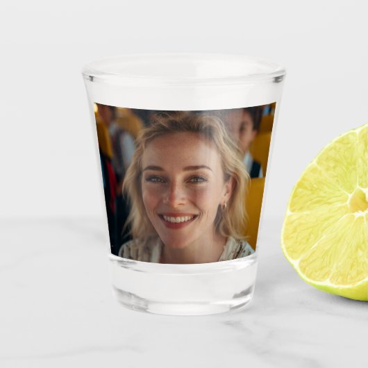 Foto van schoolbuschauffeur aanpassen shot glas (Voorkant)
