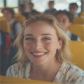 Foto van schoolbuschauffeur aanpassen sticker (Voorkant)