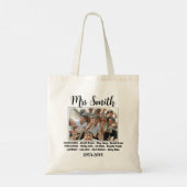 Foto van schoolklasje bedankt leraar cadeau tote bag (Achterkant)