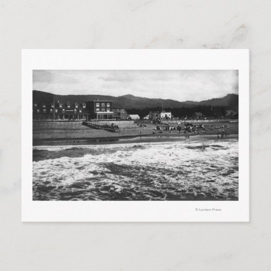 Foto van Seaside, Oregon Beach en Hotel Moore Briefkaart (Voorkant)