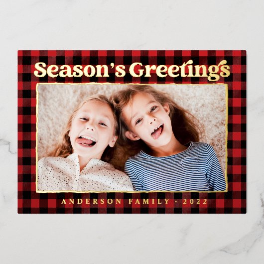 Foto van Seizoensgrietings Pset Pattern Folie Feestdagenkaart (Voorkant)