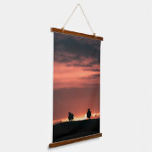 Foto van Sheep Sunset Natuur Hangend Wandkleed (Gebogen)