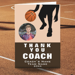 Foto van Silhouet van Basketballer Coach Bedankkaart