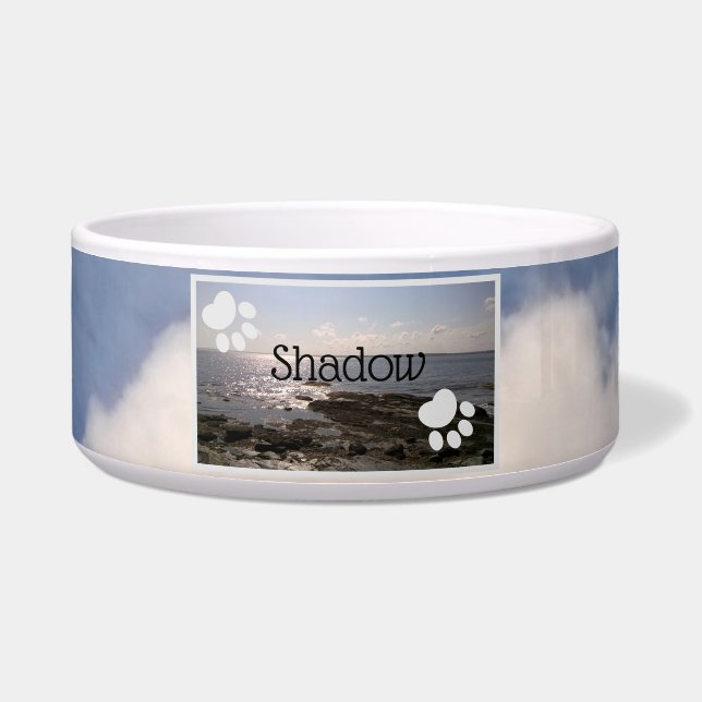 Foto van Sky and Zee Paw Prints Naam van hond toev Voerbakje (Voorkant)