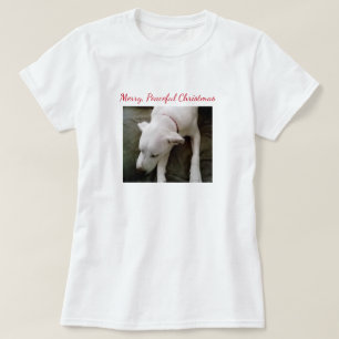 Foto van Slapende White Puppy Dog Kerstmis T-shirt