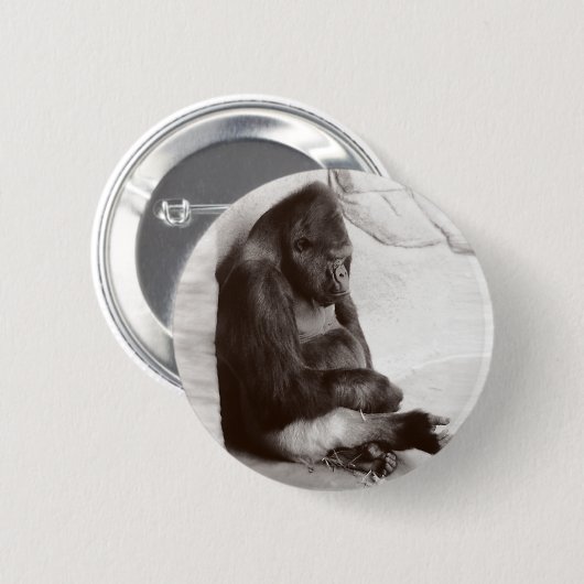 Foto van Sleeping Gorilla Ronde Button 5,7 Cm (Voorkant /achterkant)