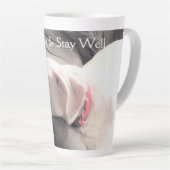 Foto van Sleeping White Labrador Mix Puppy Dog Latte Mok (Rechterhoek)