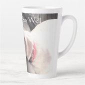 Foto van Sleeping White Labrador Mix Puppy Dog Latte Mok (Rechts)