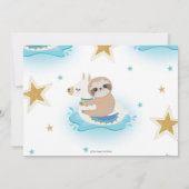 Foto van Sloth and Llama Pool Party Birthday Boy Kaart (Achterkant)