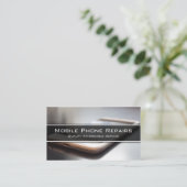 Foto van Smart Phone op bureau - Visitekaartje (Staand voorkant)