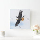 Foto van Soaring Bald Eagle Wildife Vierkante Klok (Huis)