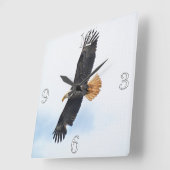 Foto van Soaring Bald Eagle Wildife Vierkante Klok (Hoek)
