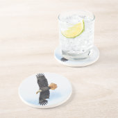 Foto van Soaring Bald Eagle Wildife Zandsteen Onderzetter (Zijkant)