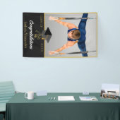 Foto van Soccer player gefeliciteerd met afstudere Spandoek (Beurs)