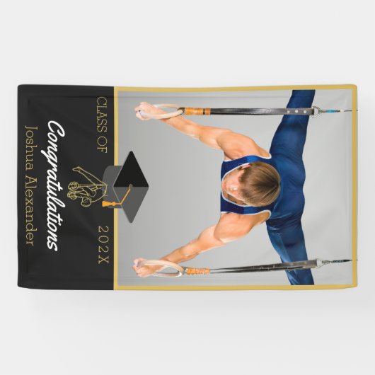 Foto van Soccer player gefeliciteerd met afstudere Spandoek (Horizontaal)