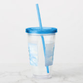 Foto van Soft Blue Sky Custom Single Initiaal Acryl Drinkbeker (Links)