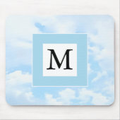 Foto van Soft Blue Sky Custom Single Initiaal Muismat (Voorkant)
