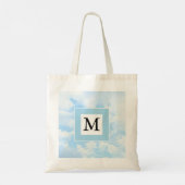 Foto van Soft Blue Sky Custom Single Initiaal Tote Bag (Achterkant)