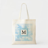 Foto van Soft Blue Sky Custom Single Initiaal Tote Bag (Voorkant)
