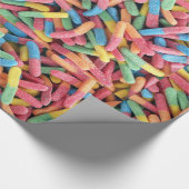 Foto van Sour Gummy Worms Cadeaupapier (Hoek)