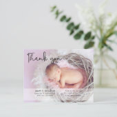 Foto van speciaal meisje bedankt briefkaart (Staand voorkant)