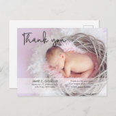 Foto van speciaal meisje bedankt briefkaart (Voorkant / Achterkant)