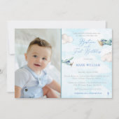 Foto van speelgoed Plane 1st Birthday Baptism Part Kaart (Voorkant)