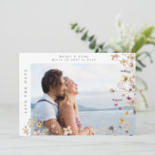 Foto van Spring Framed Wildflower Boho Wedding Save The Date (Staand voorkant)