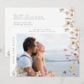 Foto van Spring Framed Wildflower Boho Wedding Save The Date (Voorkant / Achterkant)