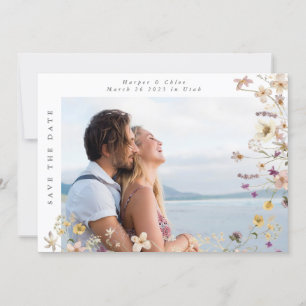 Foto van Spring Framed Wildflower Boho Wedding Save The Date