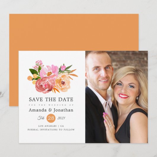 Foto van Spring Wedding Floral Wedding Save The Date (Voorkant / Achterkant)
