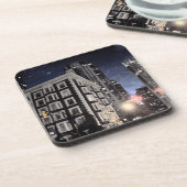 foto van stad de nacht drankjes onderzetter (Linkerzijde)