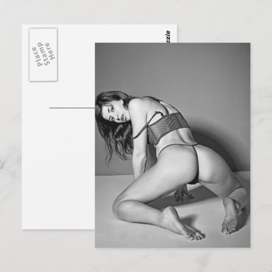 Foto van Steaming Hot Beauful Babe Lingerie Model Briefkaart (Voorkant / Achterkant)