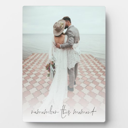 Foto van stel Onthoud dit moment tekst Fotoplaat (voorkant)