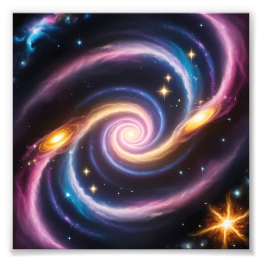 Foto van sterren en sterrenstelsels van verschille foto afdruk (Voorkant)