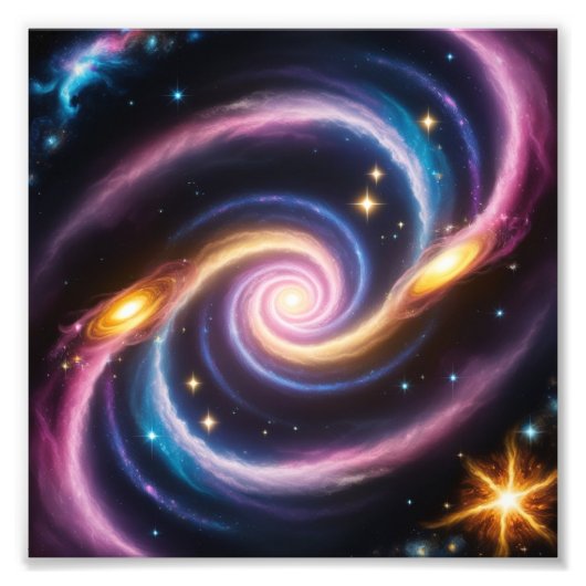 Foto van sterren en sterrenstelsels van verschille foto afdruk (Voorkant)