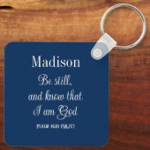 Foto van Still Blue Ocean Bible Verse aangepaste n Sleutelhanger (Achterkant)
