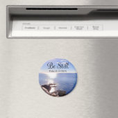Foto van Still Blue Ocean Bible Verse Know God Magneet (Insitu (Vaatwasser))