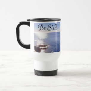 Foto van Still Blue Ocean Bible Verse Know God Reisbeker