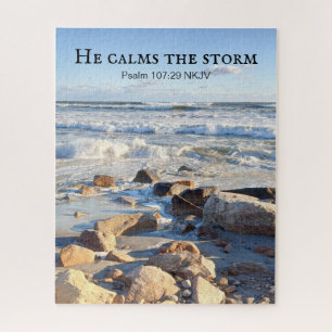 Foto van stormachtige zee Hij kalmeert de storm Bi Legpuzzel